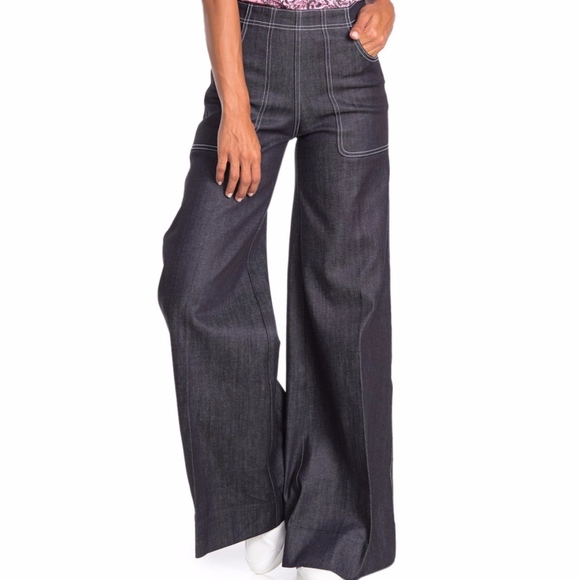 BURBERRY High-rise wide-leg jeans, Size 27